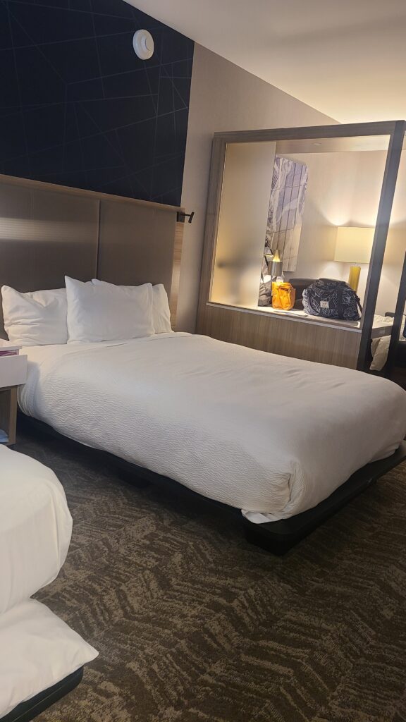 picture of standard hotel bed for caregivers